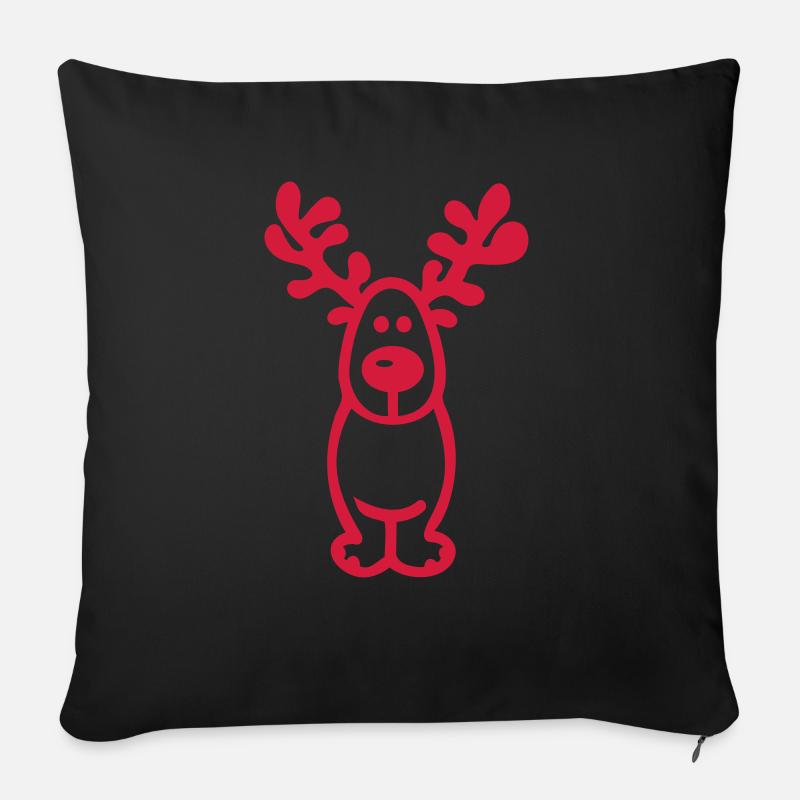 Weihnachten - Elch Zeichnung - Sofakissenbezug 45 x 45 cm - Schwarz