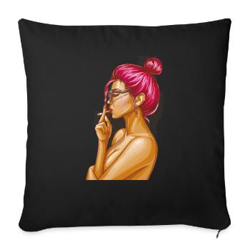 Hot Girl Tuxedo - Sofa pillowcase 17,3'' x 17,3'' (45 x 45 cm) - black - Front