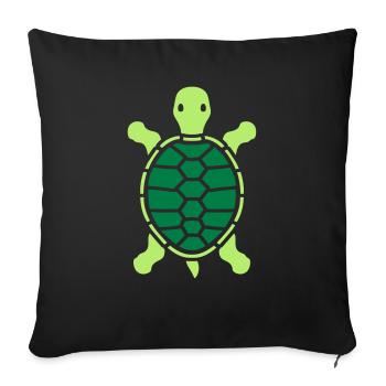 legs tortoise walking go turtle shell design logo - Sofa pillowcase 17,3'' x 17,3'' (45 x 45 cm) - black - Front