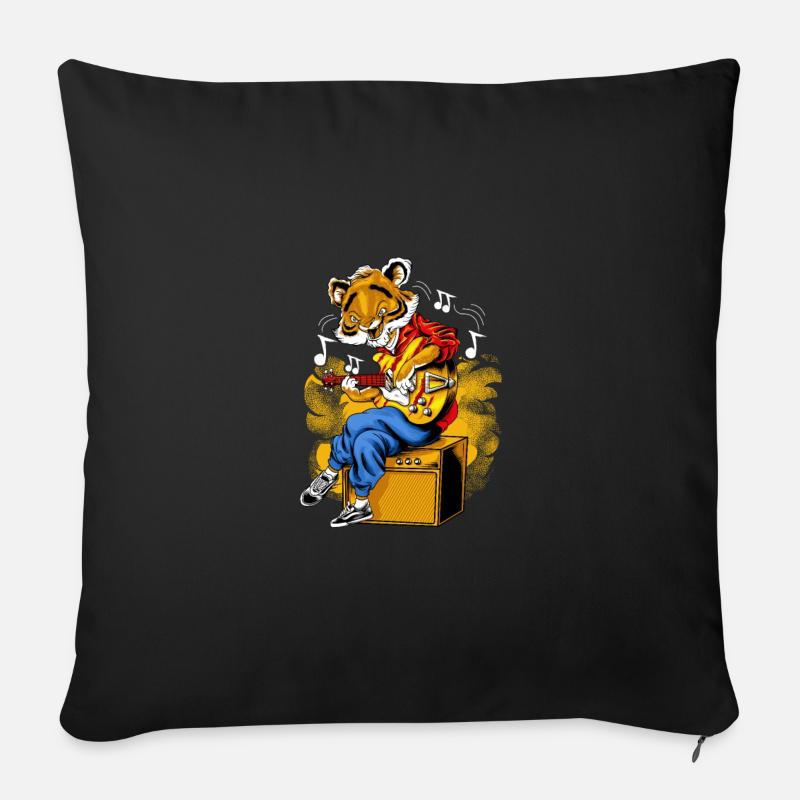 Music Tiger - Sofakissenbezug 45 x 45 cm - Schwarz