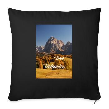 Sassolungo - symbole du Tyrol du Sud - Housse de coussin décorative 45 x 45 cm - noir - Devant