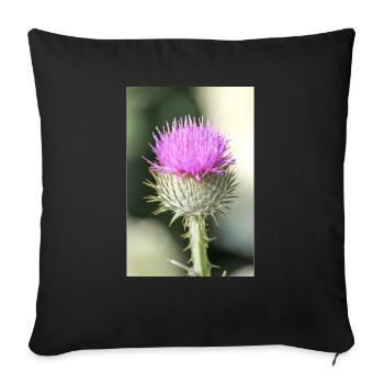 le chardon de coton aussi le chardon écossais ou écossais - Housse de coussin décorative 45 x 45 cm - noir - Devant