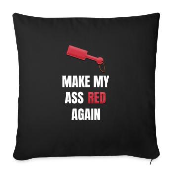Make My Ass Red again Kinky Paddle BDSM leather - Sofakissenbezug 45 x 45 cm - Schwarz - Vorne