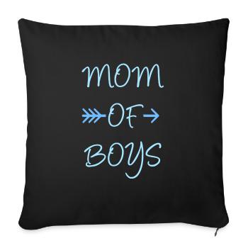 mom of boys super cute gift for mothers - Sofa pillowcase 17,3'' x 17,3'' (45 x 45 cm) - black - Front