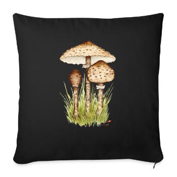 Parasol mushroom or giant umbrella - Sofa pillowcase 17,3'' x 17,3'' (45 x 45 cm) - black - Front