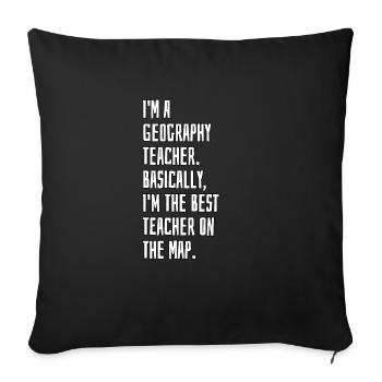 Im un professeur de géographie - Housse de coussin décorative 45 x 45 cm - noir - Devant