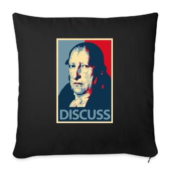 hegel discuss II philosophy, philosopher - Sofa pillowcase 17,3'' x 17,3'' (45 x 45 cm) - black - Front