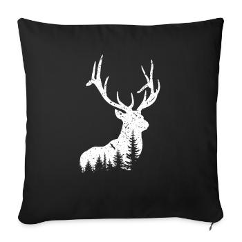Hirsch - Sofakissenbezug 45 x 45 cm - Schwarz - Vorne