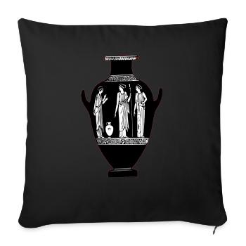 Vase Töpferwaren, Antikes Griechenland - Sofakissenbezug 45 x 45 cm - Schwarz - Vorne