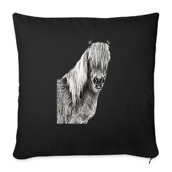 Horses horse horse head rider horse sayings - Sofa pillowcase 17,3'' x 17,3'' (45 x 45 cm) - black - Front