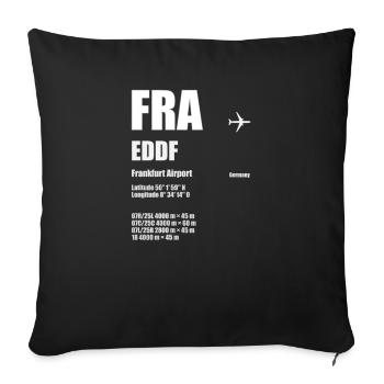 FRA Frankfurt Airport Airport Code Gift - Sofa pillowcase 17,3'' x 17,3'' (45 x 45 cm) - black - Front