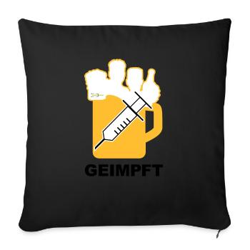 Bier Liga Logo Geimpft 1 - Sofakissenbezug 45 x 45 cm - Schwarz - Vorne