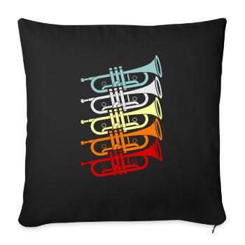 trumpet - Sofa pillowcase 17,3'' x 17,3'' (45 x 45 cm) - black - Front