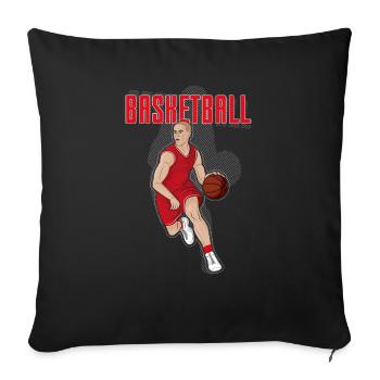 basketball player in red - Sofa pillowcase 17,3'' x 17,3'' (45 x 45 cm) - black - Front