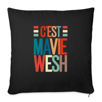 It's my wesh life - Sofa pillowcase 17,3'' x 17,3'' (45 x 45 cm) - black - Front