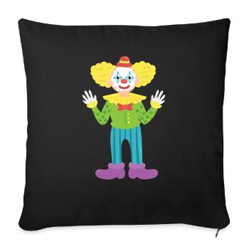 Clown - Sofa pillowcase 17,3'' x 17,3'' (45 x 45 cm) - black - Front
