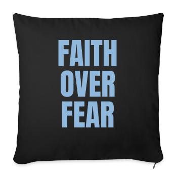 La foi plutôt que la peur - Christian Qoutes - Housse de coussin décorative 45 x 45 cm - noir - Devant