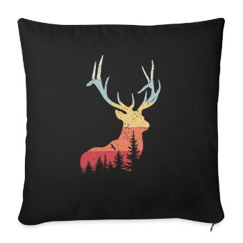 Hirsch - Sofakissenbezug 45 x 45 cm - Schwarz - Vorne