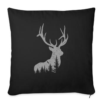 Hirsch - Sofakissenbezug 45 x 45 cm - Schwarz - Vorne