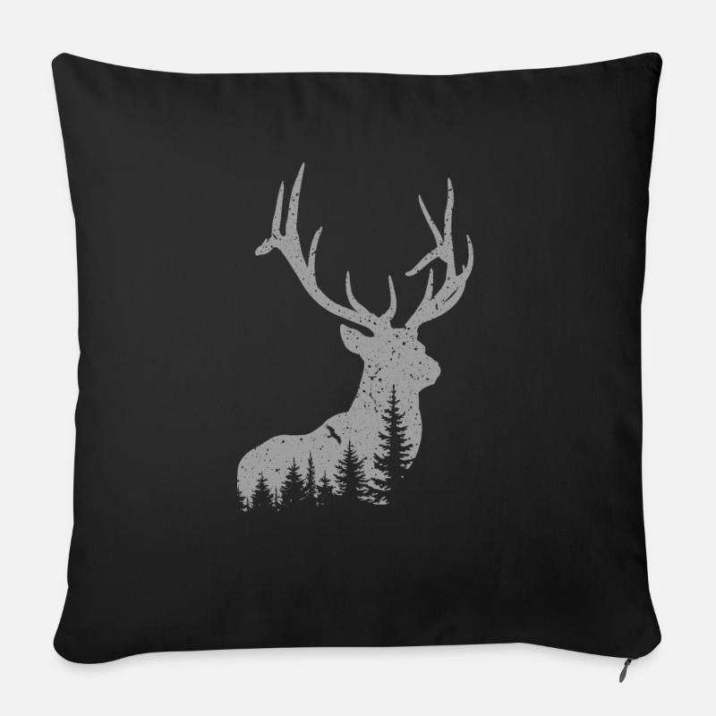 Hirsch - Sofakissenbezug 45 x 45 cm - Schwarz