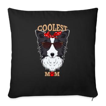 Chien le plus cool Maman I Border Collie Maman I Border - Housse de coussin décorative 45 x 45 cm - noir - Devant