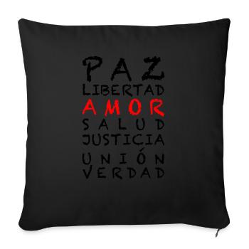4 FREEDOM Español - Sofa pillowcase 17,3'' x 17,3'' (45 x 45 cm) - black - Front