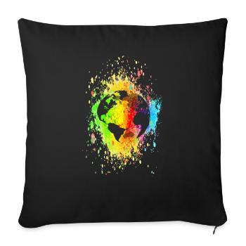world 03 07 03 01 - Sofa pillowcase 17,3'' x 17,3'' (45 x 45 cm) - black - Front