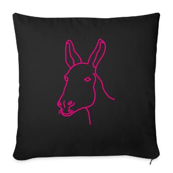Donkey Esel - Sofa pillowcase 17,3'' x 17,3'' (45 x 45 cm) - black - Front