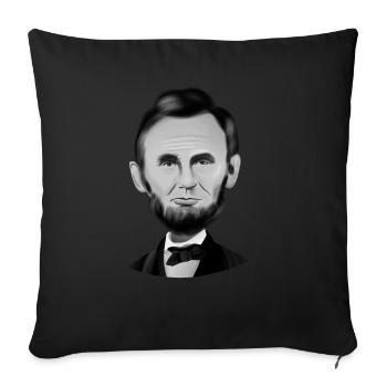 Abraham Lincoln - Sofa pillowcase 17,3'' x 17,3'' (45 x 45 cm) - black - Front