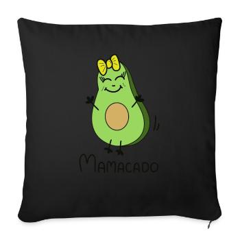 Mamacado Mama Avocado - Muttertag Mami - Sofakissenbezug 45 x 45 cm - Schwarz - Vorne