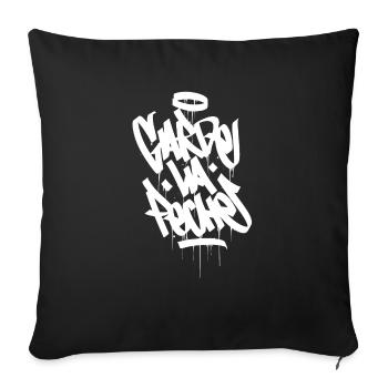 garde la peche blanc - Housse de coussin décorative 45 x 45 cm - noir - Devant