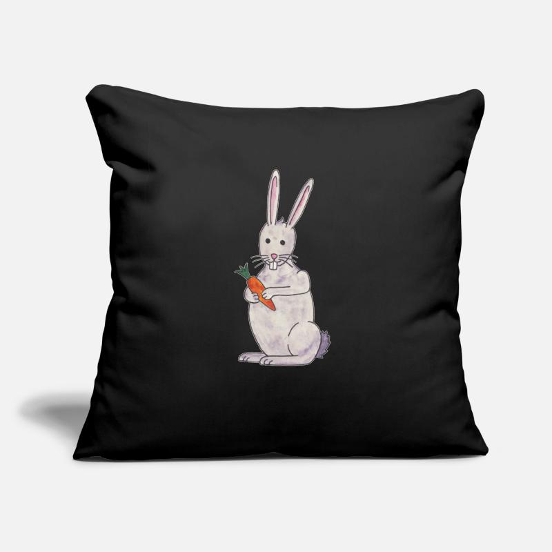 cute rabbit rabbit with carrot Sofa pillowcase 17,3'' x 17,3'' (45 x 45 cm)