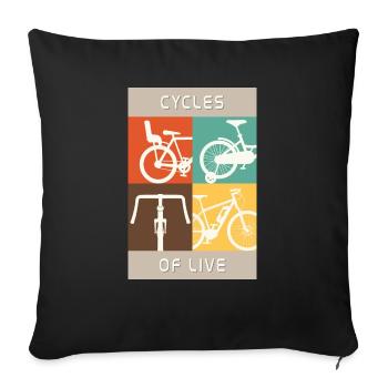 Cycles de bike Fahrrad en direct - Housse de coussin décorative 45 x 45 cm - noir - Devant