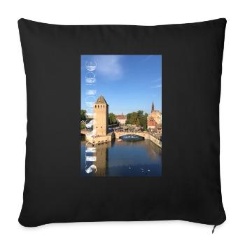 Strasbourg Alsace Covered Bridges - Sofa pillowcase 17,3'' x 17,3'' (45 x 45 cm) - black - Front