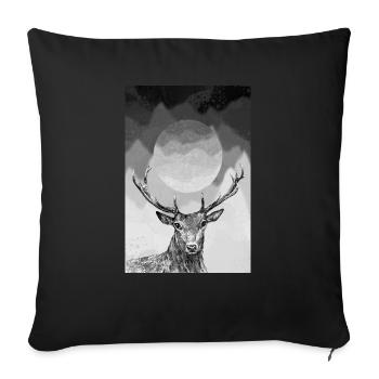 Deer - Sofa pillowcase 17,3'' x 17,3'' (45 x 45 cm) - black - Front