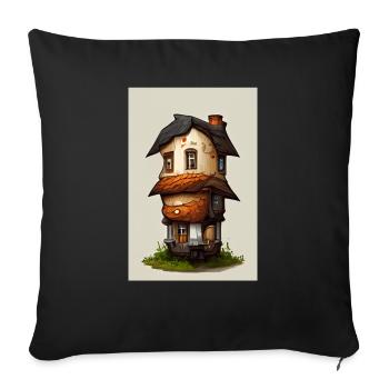 Kleines Haus Farm - Sofakissenbezug 45 x 45 cm - Schwarz - Vorne