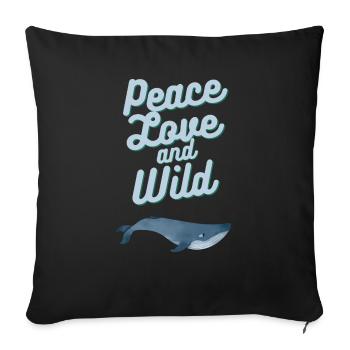 Peace Love and Wild - Housse de coussin décorative 45 x 45 cm - noir - Devant