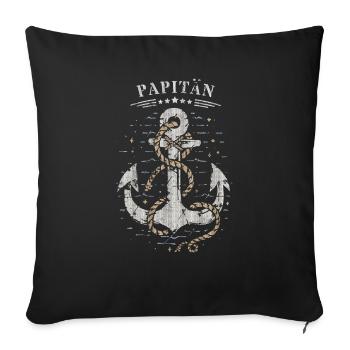 Papitän - Strickmuster - Sofakissenbezug 45 x 45 cm - Schwarz - Vorne