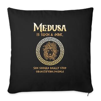 Antike Griechische Mythologie Fabelwesen Schlange - Sofakissenbezug 45 x 45 cm - Schwarz - Vorne