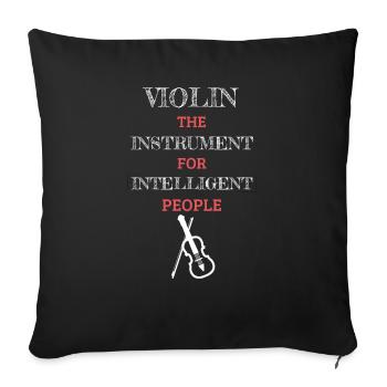 Instrument de violon pour la lumière des personnes intelligentes - Housse de coussin décorative 45 x 45 cm - noir - Devant