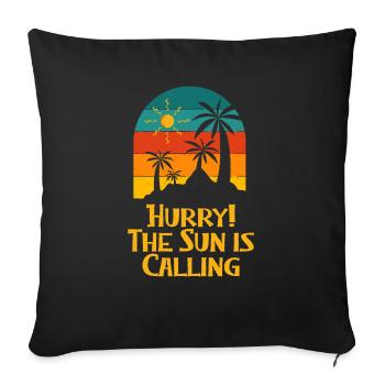 Sun Is Calling Summer Trip Tropical Travel Beach - Sofakissenbezug 45 x 45 cm - Schwarz - Vorne