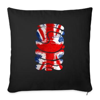 Angleterre Royaume-Uni Londres Anglais britannique Royaume-Uni - Housse de coussin décorative 45 x 45 cm - noir - Devant