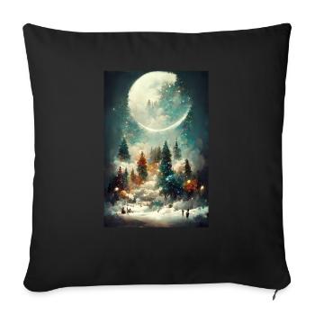 Noël 24 - Housse de coussin décorative 45 x 45 cm - noir - Devant