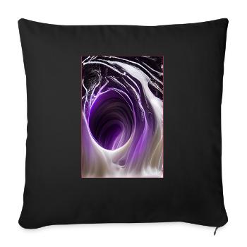 Lila Abstrakt Art - Sofakissenbezug 45 x 45 cm - Schwarz - Vorne