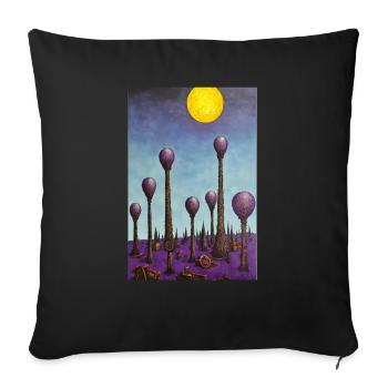 Forêt de champignons - Housse de coussin décorative 45 x 45 cm - noir - Devant