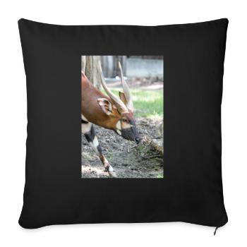 Eastern Bongo (in german Bongo) Tragelaphus euryce - Sofa pillowcase 17,3'' x 17,3'' (45 x 45 cm) - black - Front
