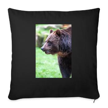 European brown bear (Braunbär) Ursus arctos - Sofa pillowcase 17,3'' x 17,3'' (45 x 45 cm) - black - Front