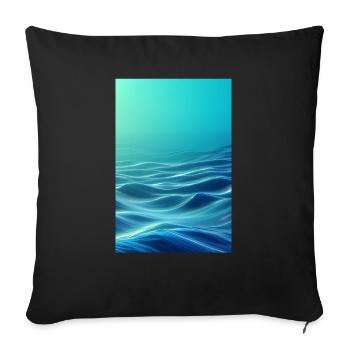 Low-Poly Wave - Sofakissenbezug 45 x 45 cm - Schwarz - Vorne