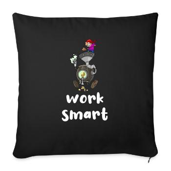 Travaillez intelligemment - Housse de coussin décorative 45 x 45 cm - noir - Devant