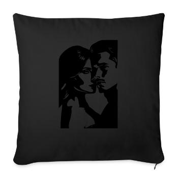 LOVERS II - Sofa pillowcase 17,3'' x 17,3'' (45 x 45 cm) - black - Front
